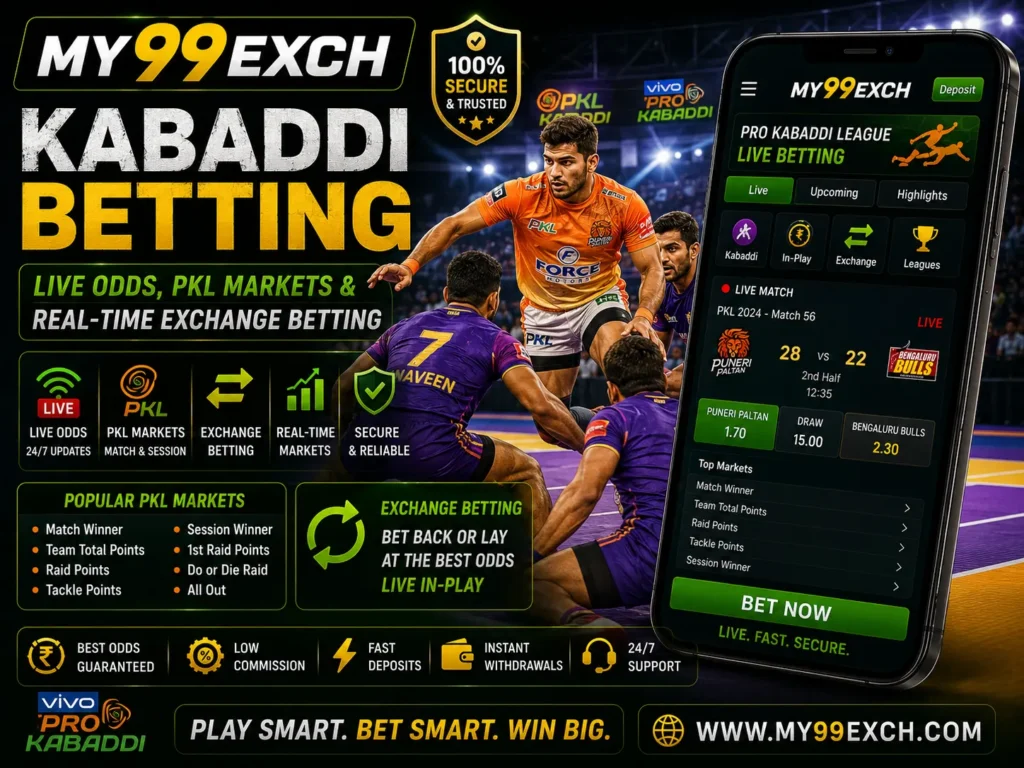 My99Exch Kabaddi Betting – Live Odds, PKL Markets & Real-Time Exchange Betting