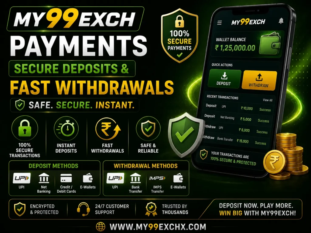 My99Exch Payments – Secure Deposits & Fast Withdrawals